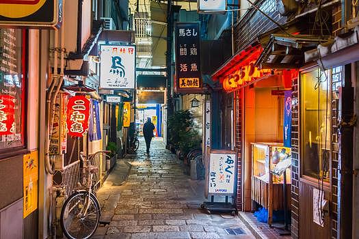日本街道夜景居酒屋图片素材免费下载