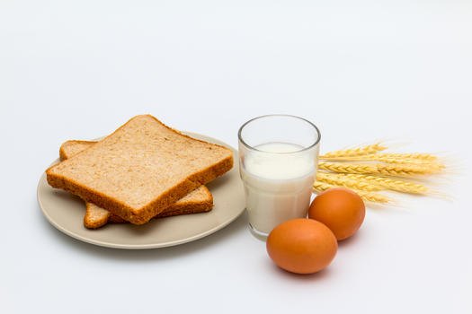 健康营养早餐面包鸡蛋牛奶图片素材免费下载