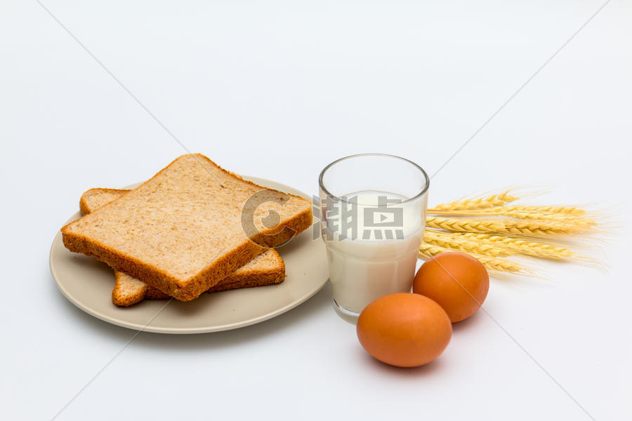 健康营养早餐面包鸡蛋牛奶图片素材免费下载