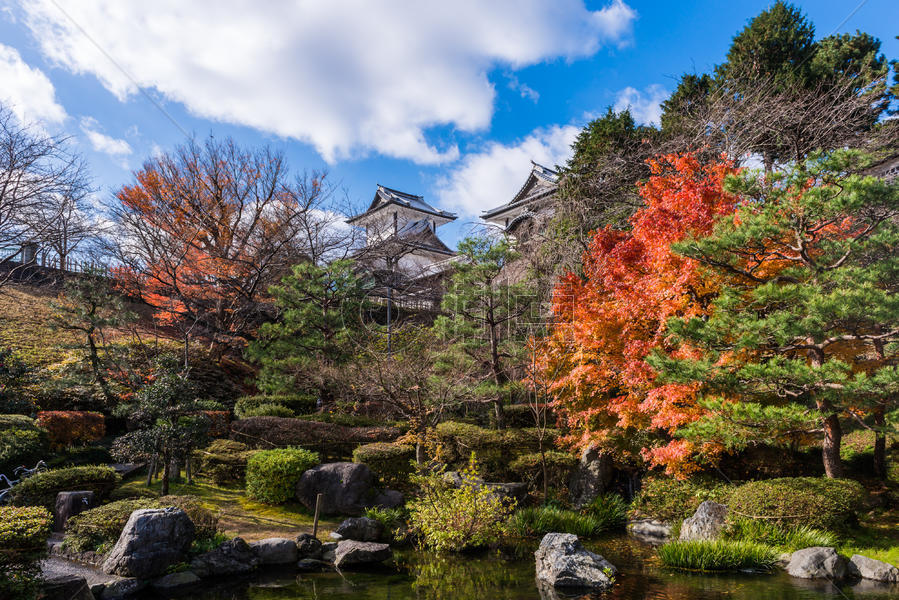 日本建筑金泽城的秋天图片素材免费下载