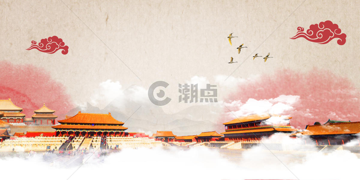 国庆节建军建党天安门手绘水彩背景图片素材免费下载