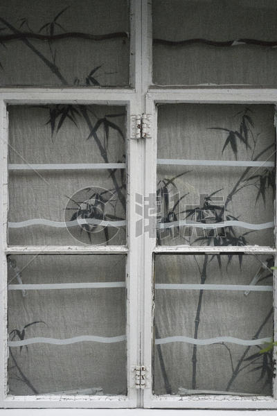 中国风水墨竹子的窗帘图片素材免费下载