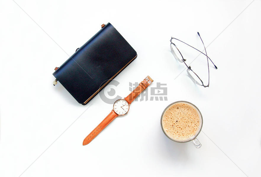 手表 咖啡 眼镜静物背景素材图片素材免费下载