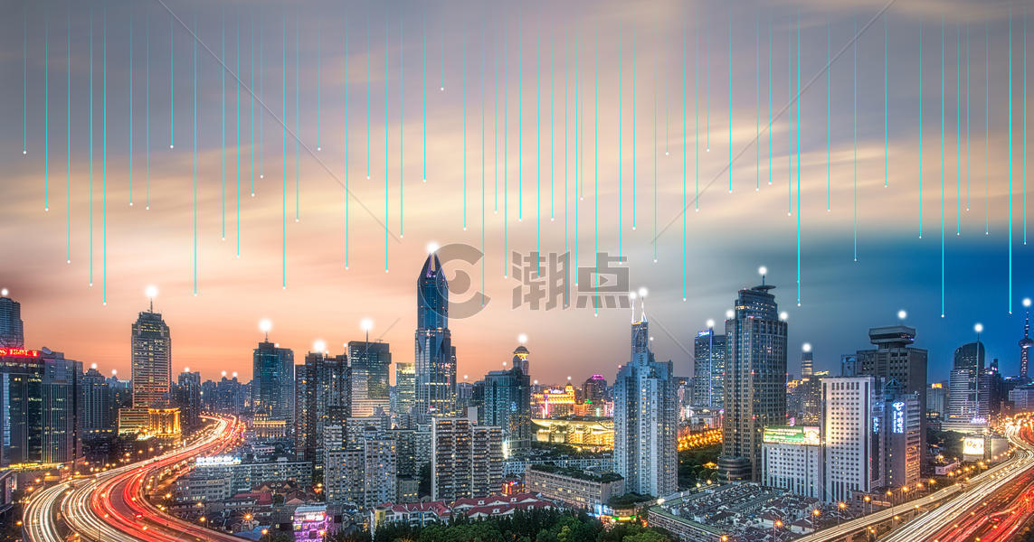 科技光纤与城市信息交流图片素材免费下载
