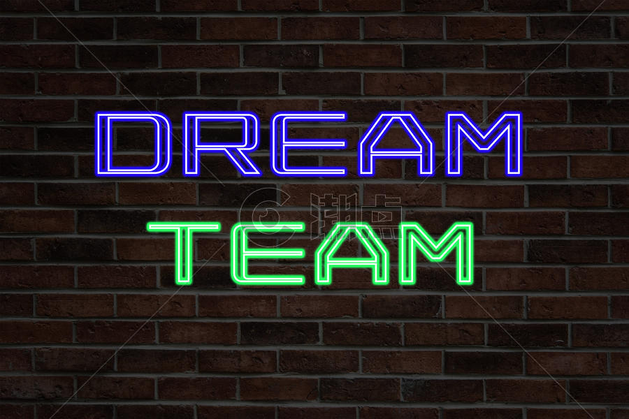 DREAM TEAM 发光字图片素材免费下载
