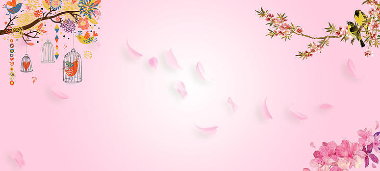 手绘印花粉色服装电商海报背景图片素材免费下载