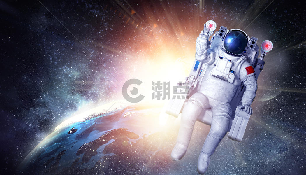 星空中漂浮的宇航员图片素材免费下载