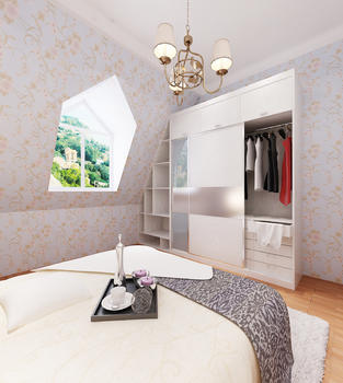 欧式歇顶卧室效果图图片素材免费下载
