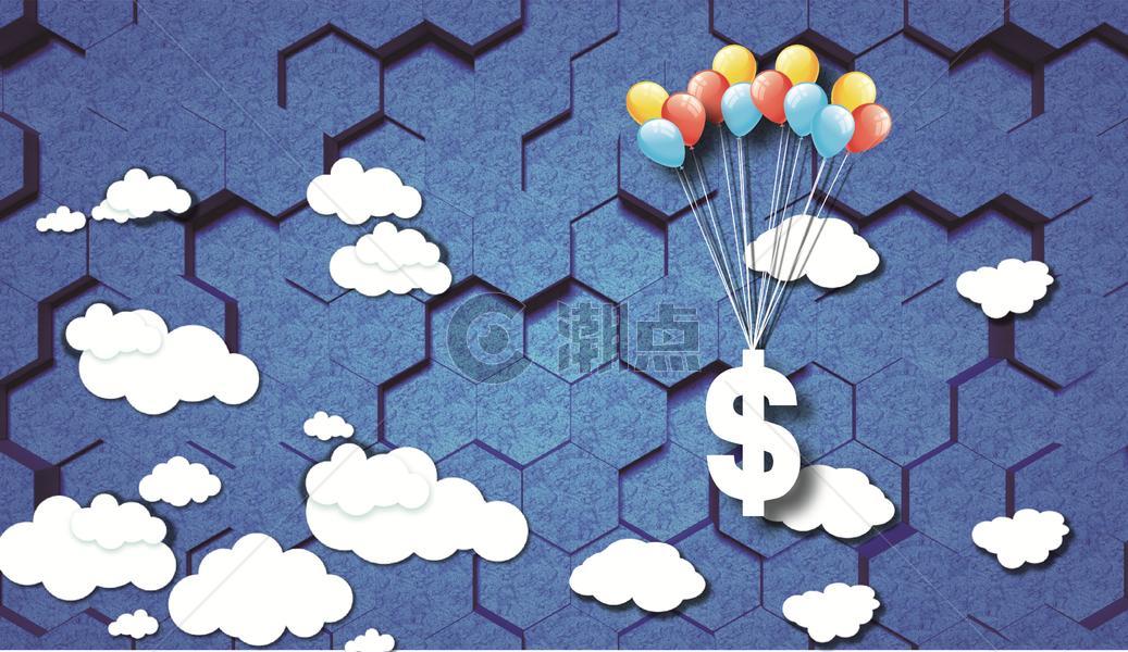 气球带飞金融图片素材免费下载