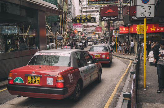 香港街头计程车TAXI图片素材免费下载