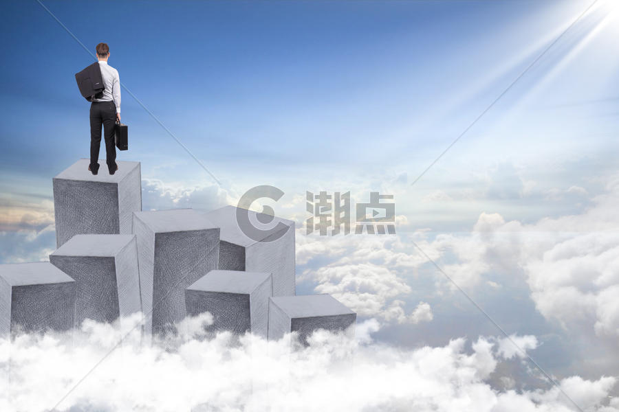 登上云端的男人 图片素材免费下载