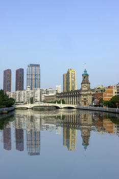 上海苏州河畔的邮政大楼图片素材免费下载