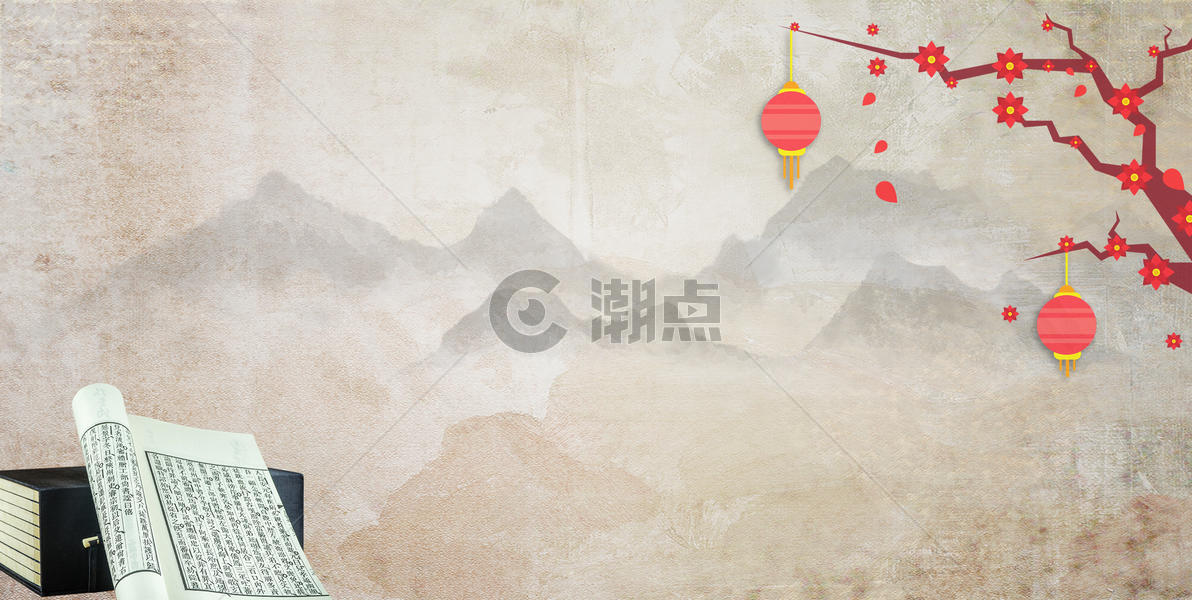 中国风赏梅图图片素材免费下载