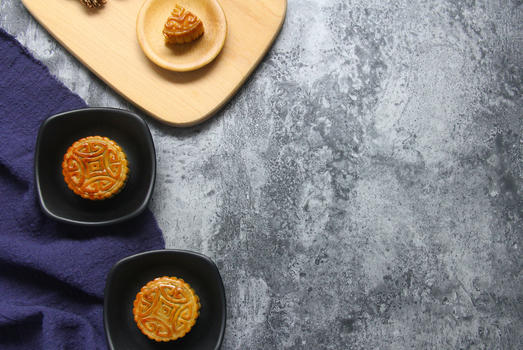 复古水泥风中秋节美食美味月饼背景素材图片素材免费下载