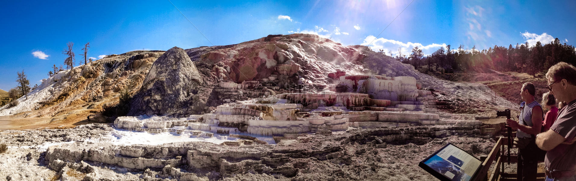 美国黄石公园的猛犸热泉图片素材免费下载