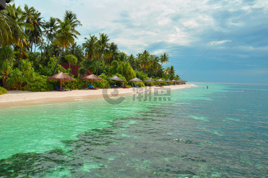 马尔代夫 透明海图片素材免费下载