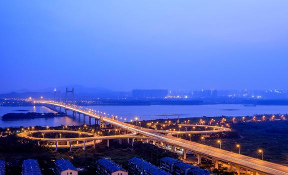 长沙三汊矶大桥夜色图片素材免费下载