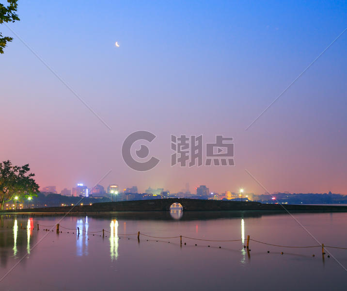 杭州西湖夜景图片素材免费下载