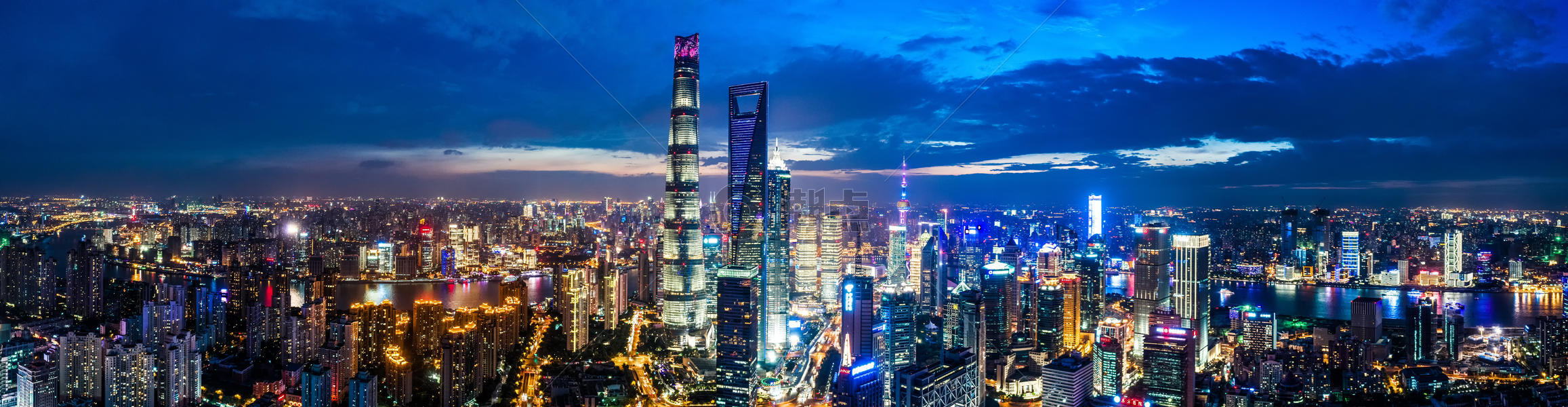 上海现代都市城市夜景图片素材免费下载