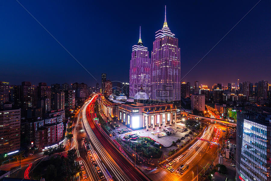 上海环球港动感夜景图片素材免费下载