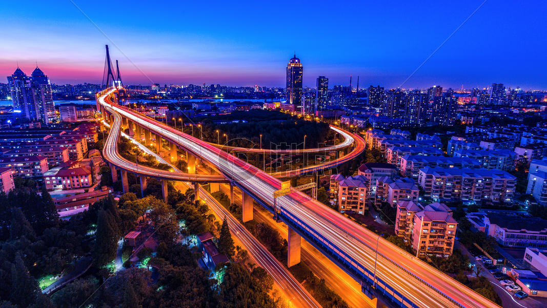 上海杨浦大桥夜景图片素材免费下载