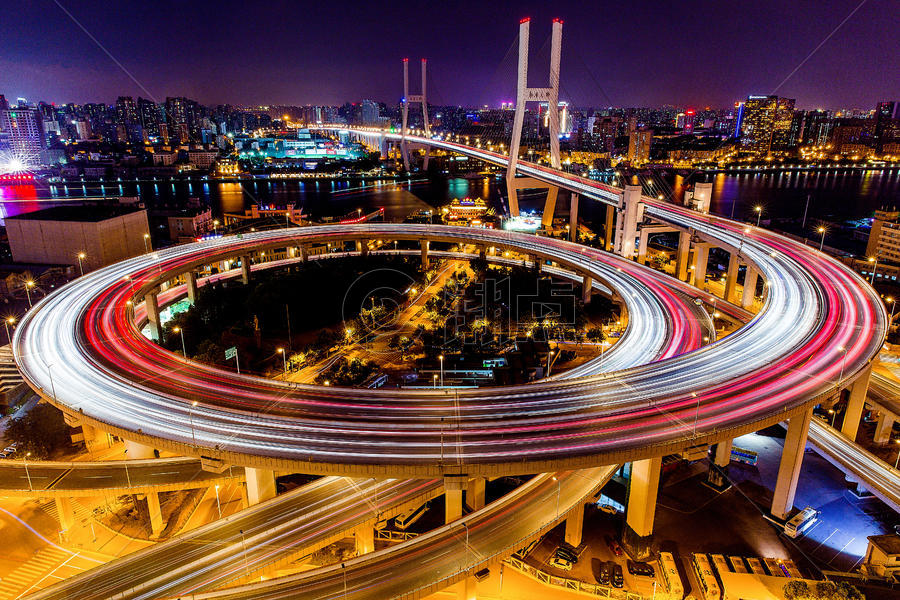 上海南浦大桥夜景图片素材免费下载