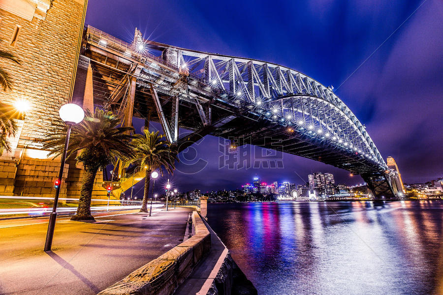 夜幕下的悉尼大桥图片素材免费下载