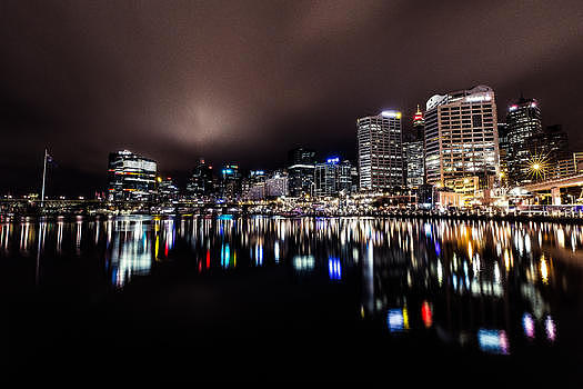 夜幕中的悉尼情人港图片素材免费下载