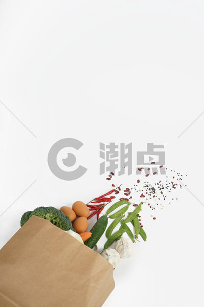 蔬菜在购物袋中图片素材免费下载