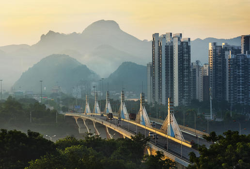 柳州大桥晨光图片素材免费下载