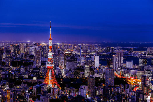 日本东京梦幻夜景图片素材免费下载