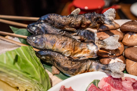 日式烧烤材料鱼图片素材免费下载