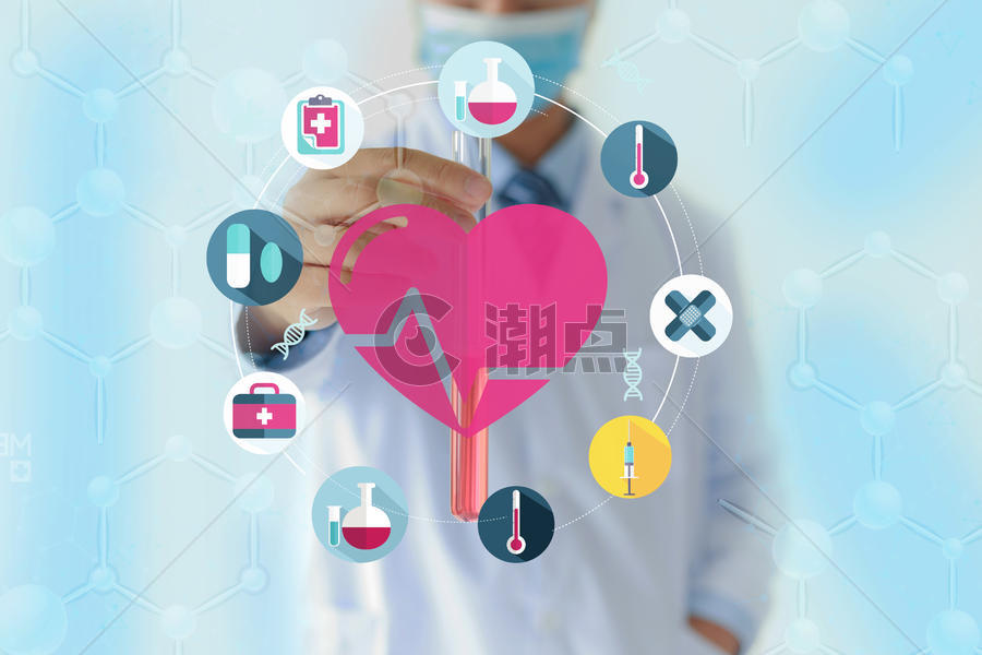医疗科技心脏环绕图片素材免费下载