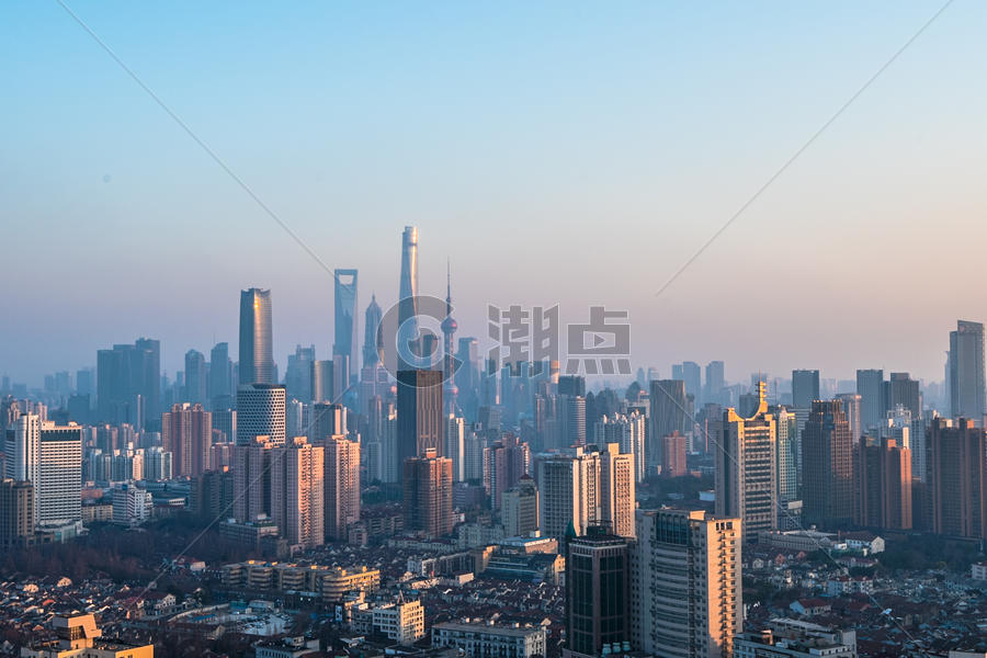 上海城市晚霞图片素材免费下载