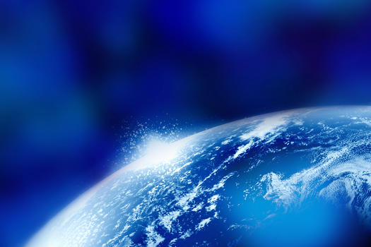 蓝色布影的地球图片素材免费下载
