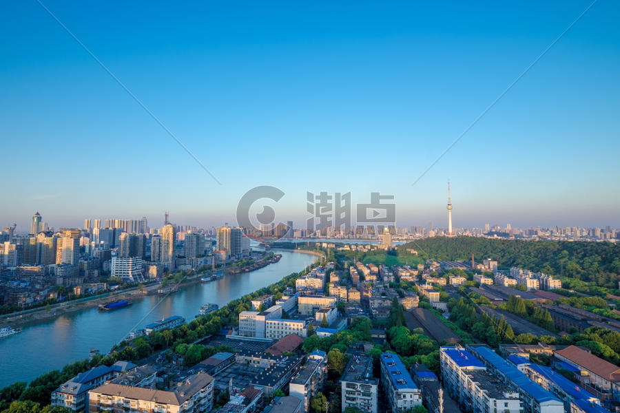 武汉城市风景汉江流域风光图片素材免费下载