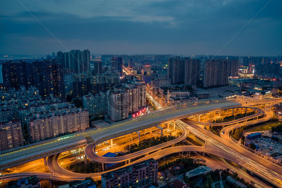 武汉城市夜景珞狮路立交桥图片素材免费下载