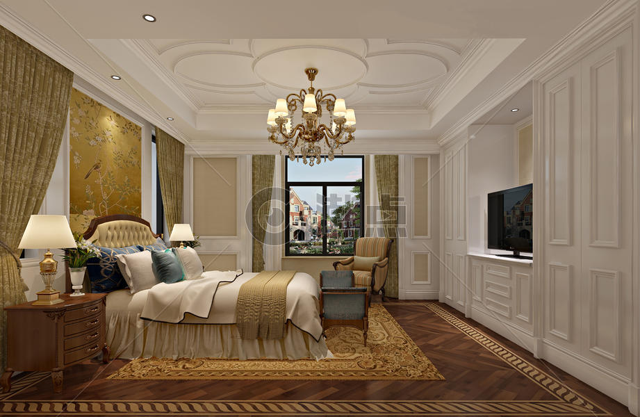 欧式卧室室内设计效果图图片素材免费下载