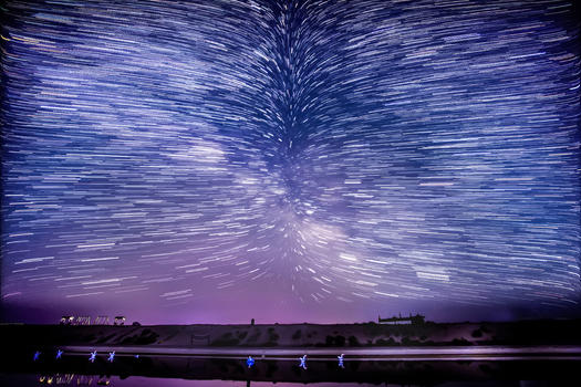 青海湖星空星轨图片素材免费下载