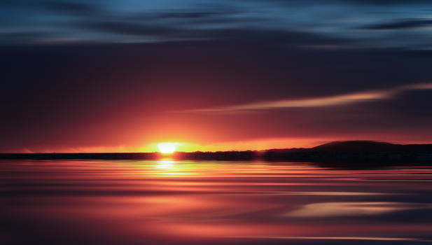 青海湖夕阳图片素材免费下载