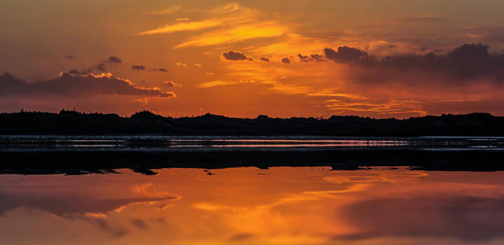 青海湖夕阳图片素材免费下载