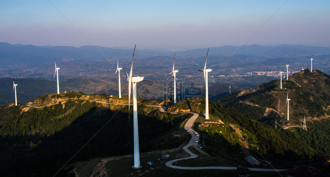 武汉仙居顶风力发电场图片素材免费下载
