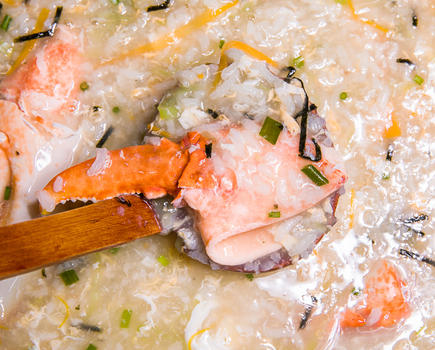 鲜美蟹肉海鲜粥图片素材免费下载