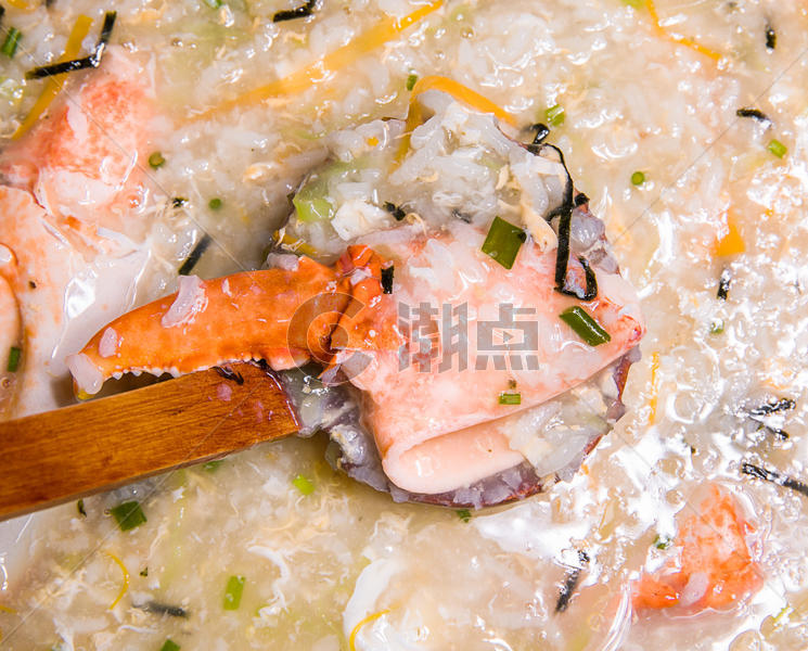 鲜美蟹肉海鲜粥图片素材免费下载