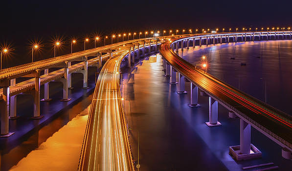 星海湾大桥夜色图片素材免费下载