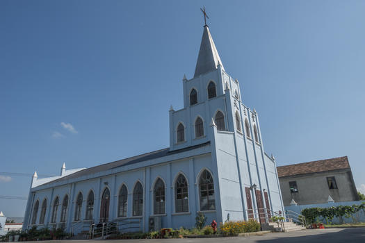 长兴岛上的基督教堂图片素材免费下载