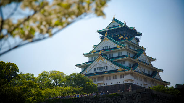 日本大阪城天守阁风貌图片素材免费下载