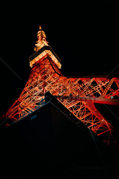 日本东京塔唯美夜景图片素材免费下载