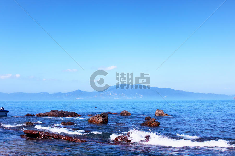 深圳大鹏蓝色的海景图片素材免费下载