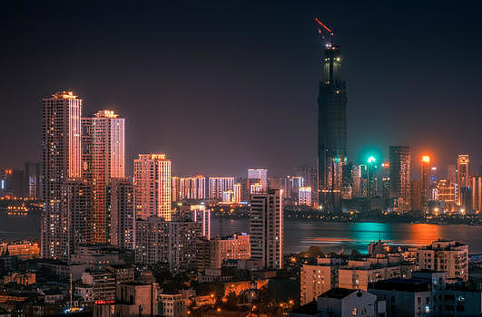 武汉城市风光江滩夜景图片素材免费下载